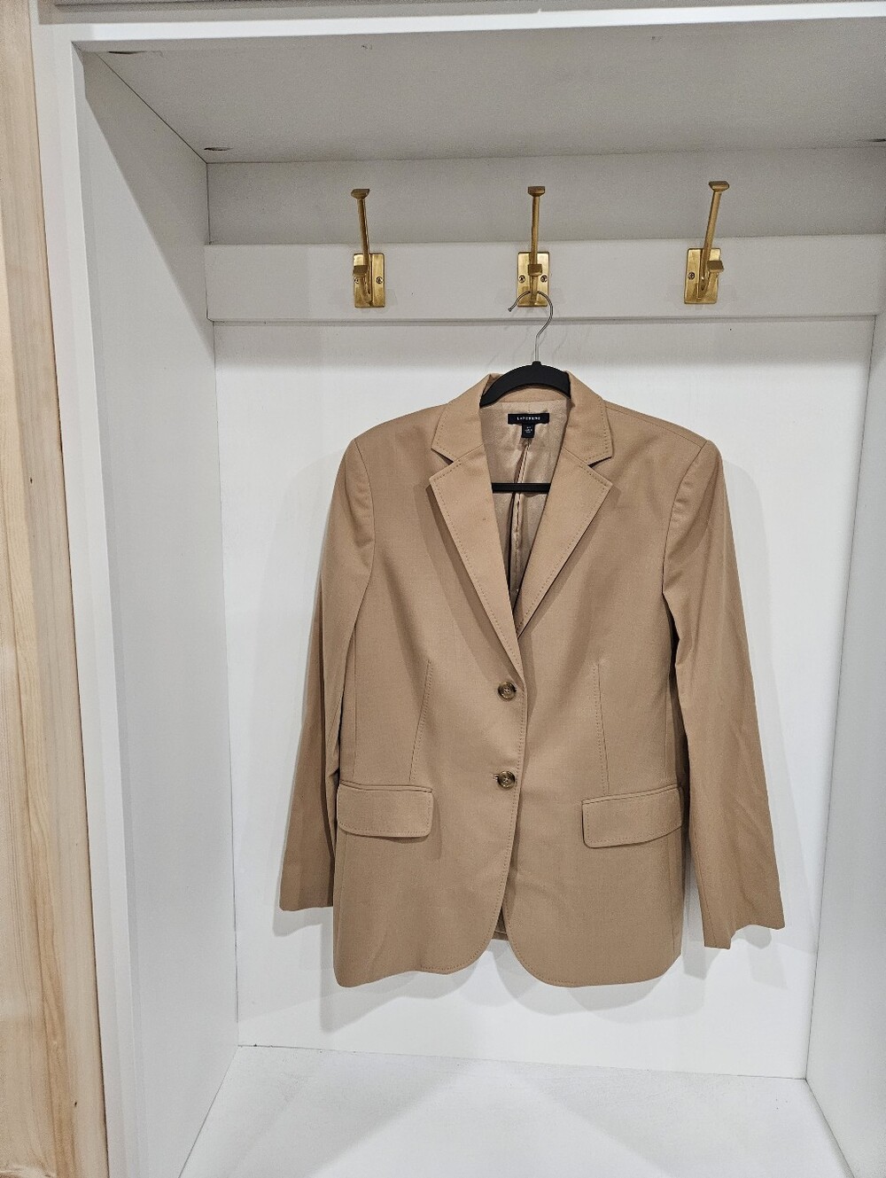 Lands' End Women's Tan Blazer - Two-Button Tailored Jacket